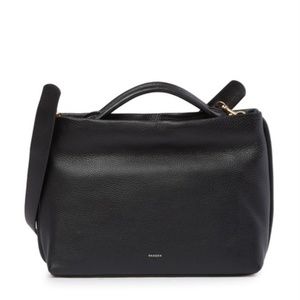 Skagen Mikkeline Leather Satchel Black NWT